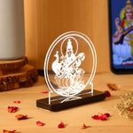 Maa Saraswati LED Acrylic Lamp – Goddess of Knowledge Decorative Night Light for Study Table, Home Temple & Spiritual Gifting | LoveCraftGifts™