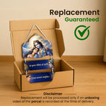 Krishna Radha Wooden Wall Hanging with Sanskrit Mantra | Customizable MDF Spiritual Décor | 9×14 inch – Love Craft Gifts