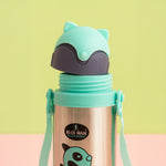 Sports Time Personalized Kids Water Bottle | Stainless Steel | Blue Leakproof Straw Sipper with Strap | Love Craft Gifts