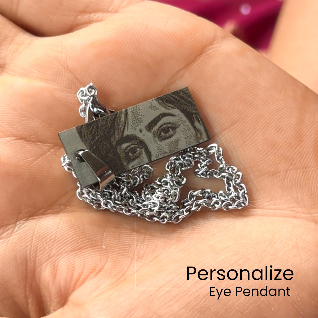 Eye Engraved Pattern Personalized Eye Engraved Pendant Necklace | Love Craft Gifts