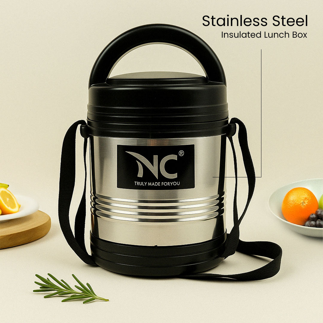 Insulated Stainless Steel Lunch Box – 3 Container Hot Case Tiffin for Office & School | Love Craft Gifts