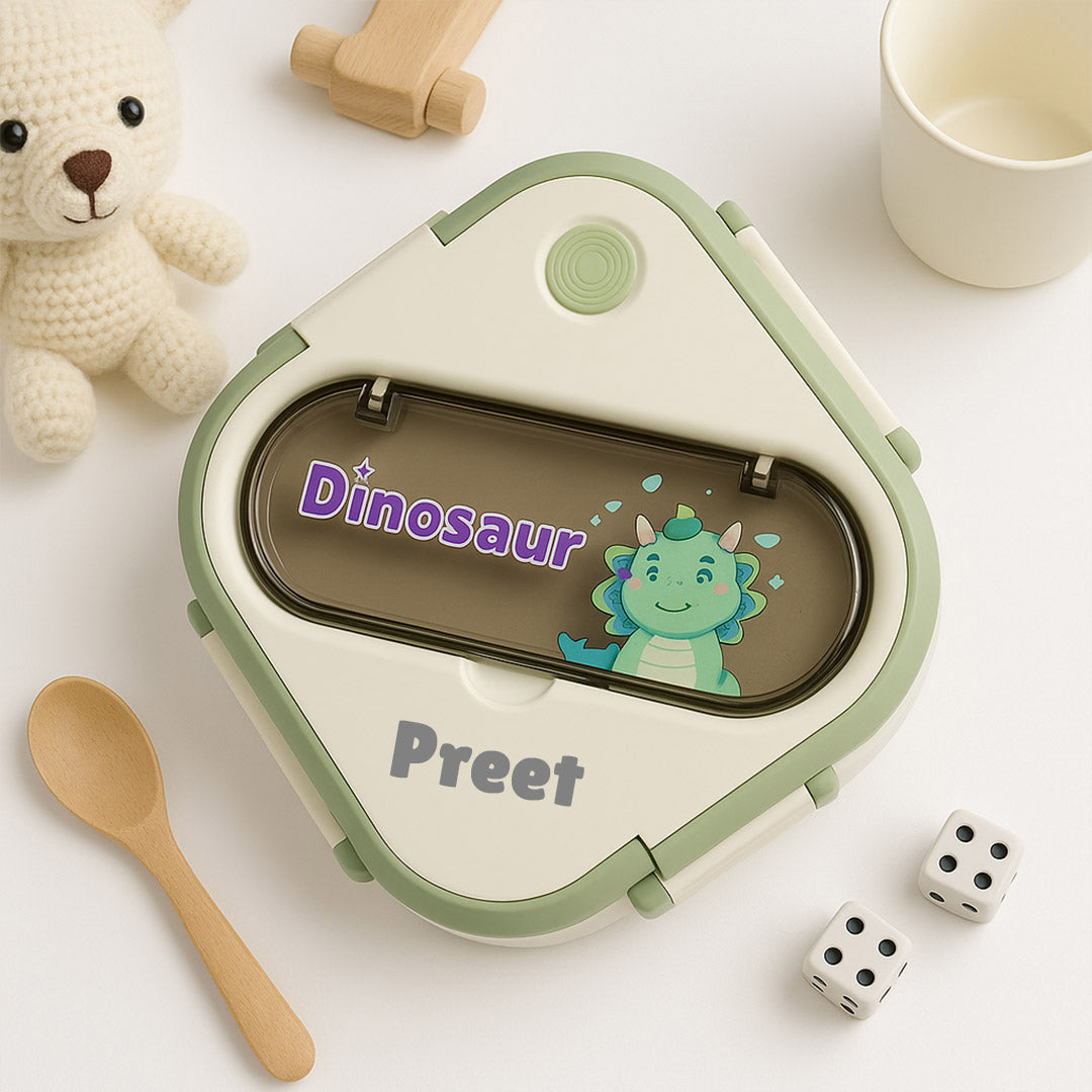 Personalized Stainless Steel Lunchbox with Character Design | Dinosaur, Rabbit, Unicorn | Love Craft Gifts
