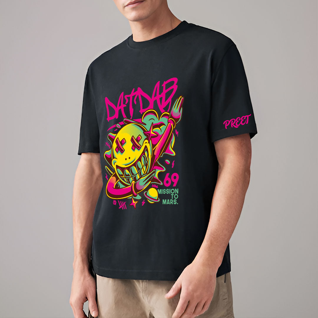 DATDAB Neon Space Graphic T-Shirt