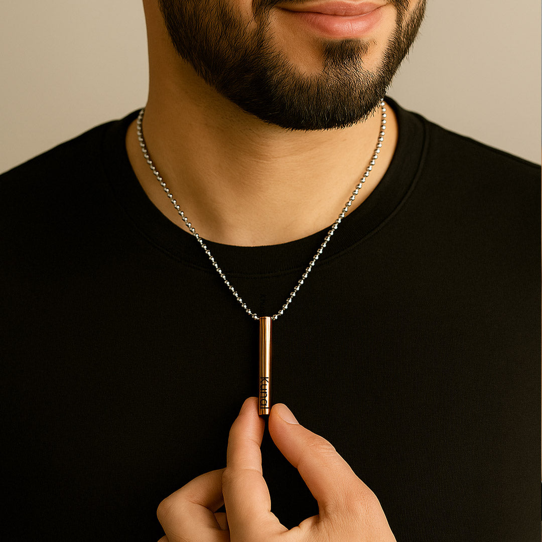 Custom Name Pendant Necklace – Personalized Vertical Bar Jewelry for Men & Women | Love Craft Gifts
