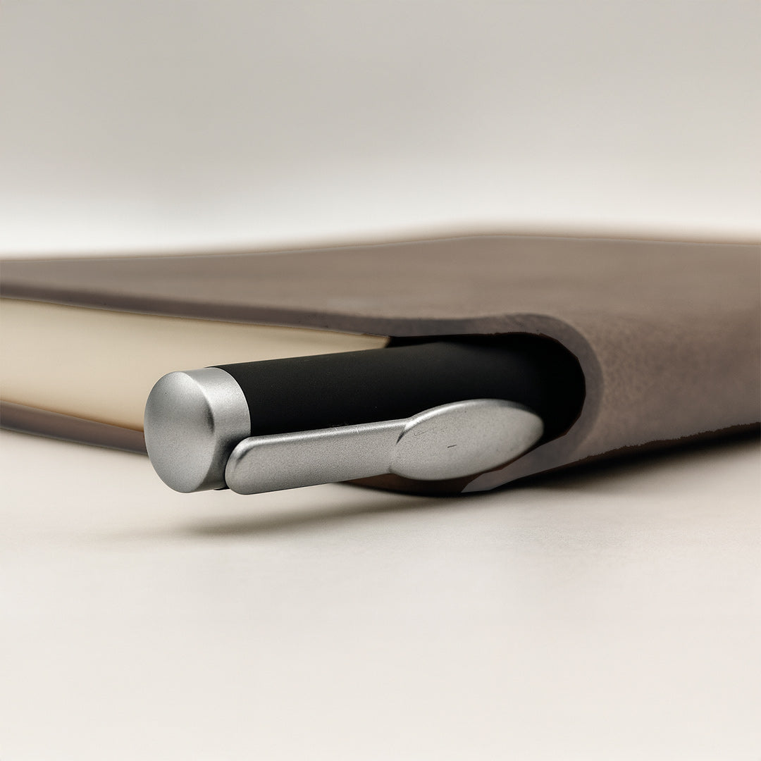 Personalized Black Pen & Brown Notebook Combo | Love Craft Gifts

