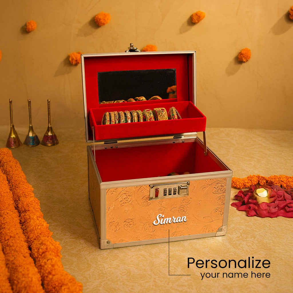 Personalized Gold Embossed Metal Bangle Box | Love Craft Gifts