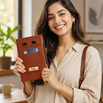 Personalized PU Leather Executive Diary with Name Plate & Card Holder | Premium A5 Journal Gift for Professionals, Office Use & Corporate Gifting | Love Craft Gifts™