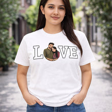 Personalized LOVE Photo Print White T-Shirt