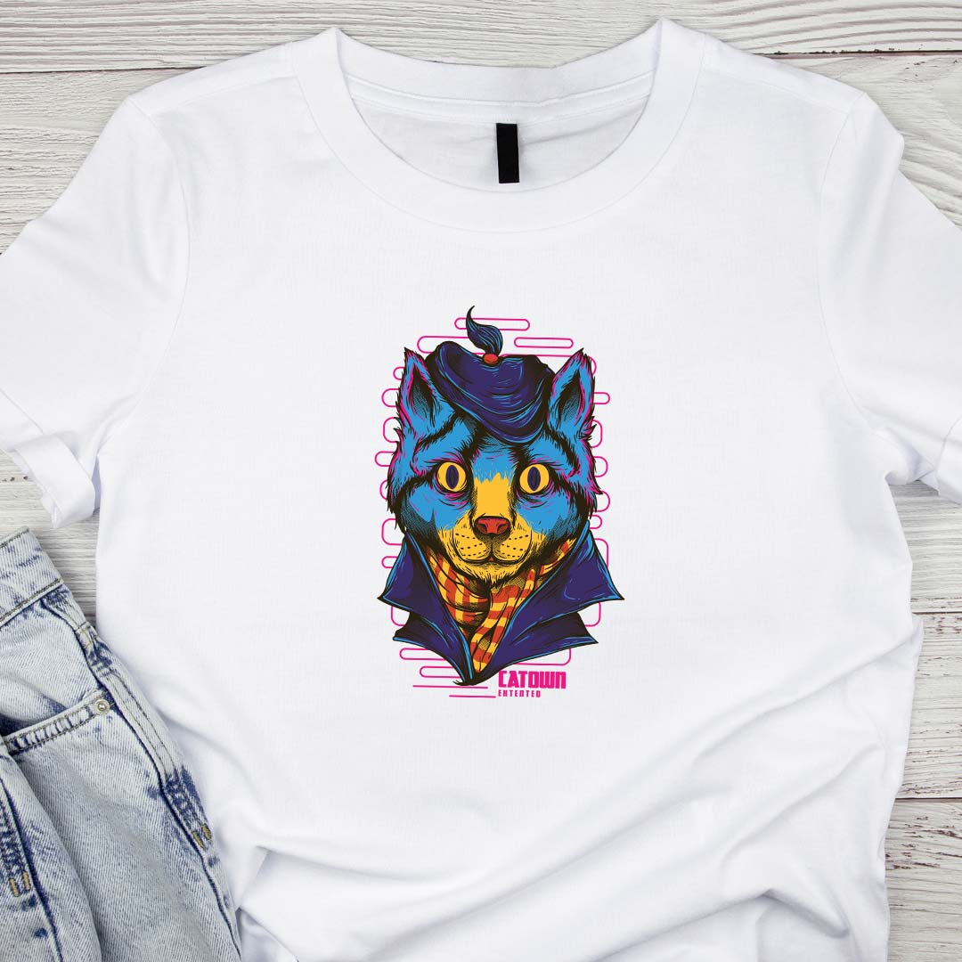 Cartoon Bobcat Printed T-shirt | Love Craft Gifts