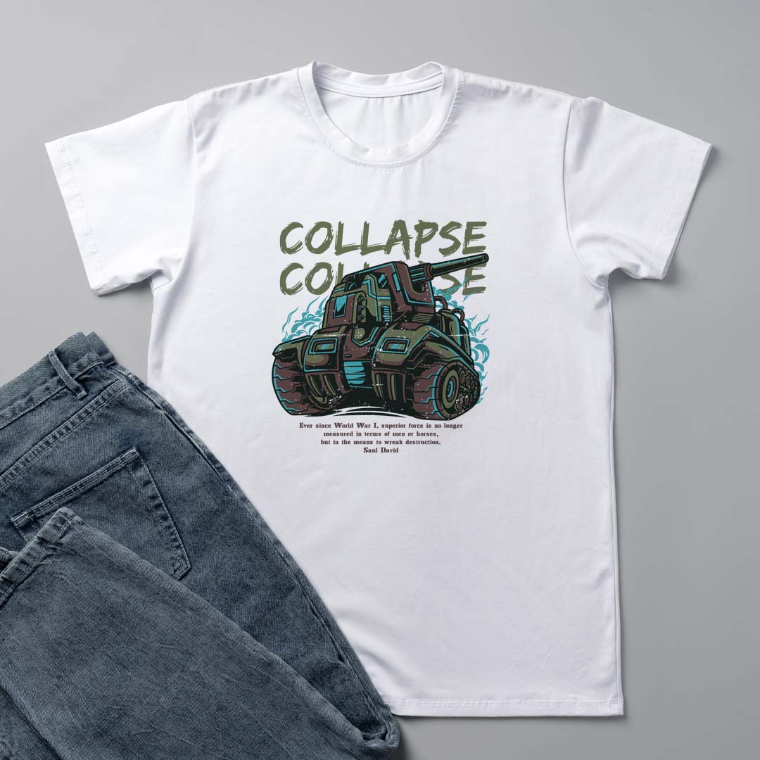 Collapse Army Tank Printed T-shirt | Love Craft Gifts