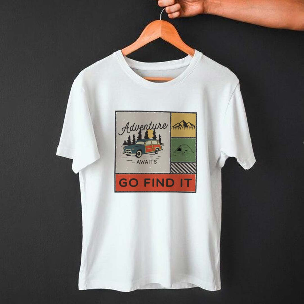 Adventure Awaits, Go Find It Printed T-shirt