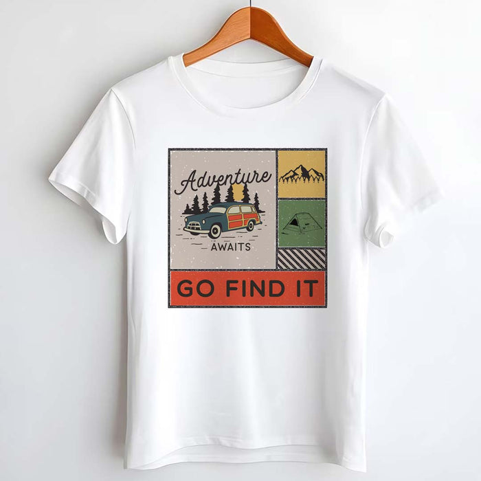 Adventure Awaits, Go Find It Printed T-shirt