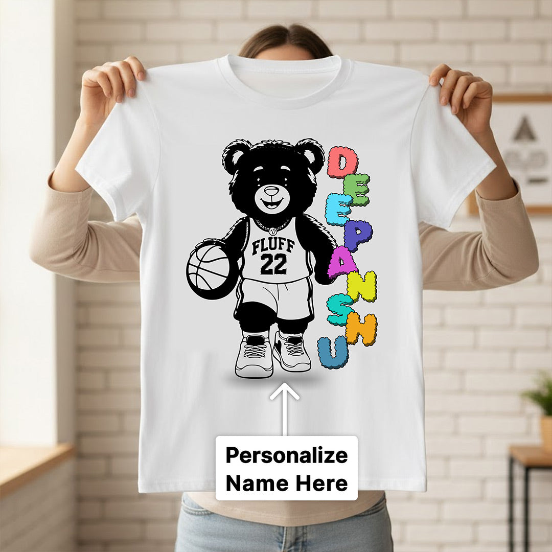 Personalized Street Basketball Bear T-Shirt