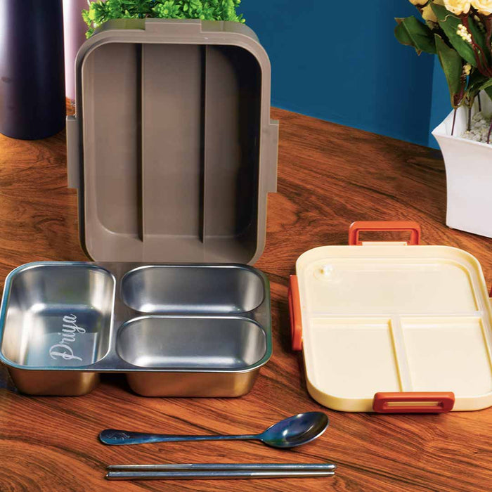 Custom Stainless Steel  Lunch Box | 3 Compartments