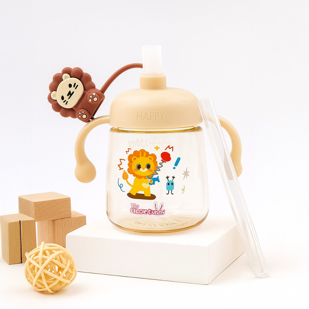Personalized Baby Sipper Cup with Lion Design – 250ml with Handles | Love Craft Gifts
