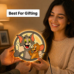 Tom & Jerry LED Wall Light | Cartoon Night Lamp Gift for Kids, Couples & Cartoon Lovers - 11x11" | Love Craft Gifts™