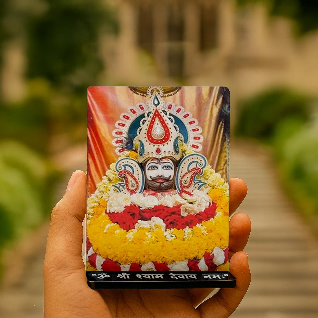 Shyam Baba Acrylic Car Dashboard Frame – UV Printed 4×6 Inch Spiritual Dashboard Decor