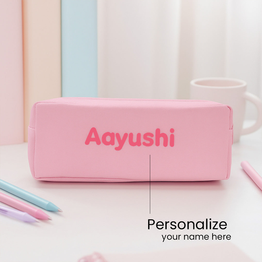 Personalized Unicorn & Solid Color Pencil Pouches – Pink & Blue | Love Craft Gifts