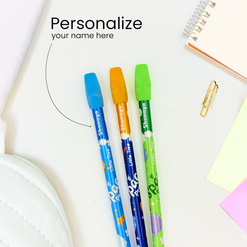 Personalized Space & Ocean Pencil With Eraser -Set of 12