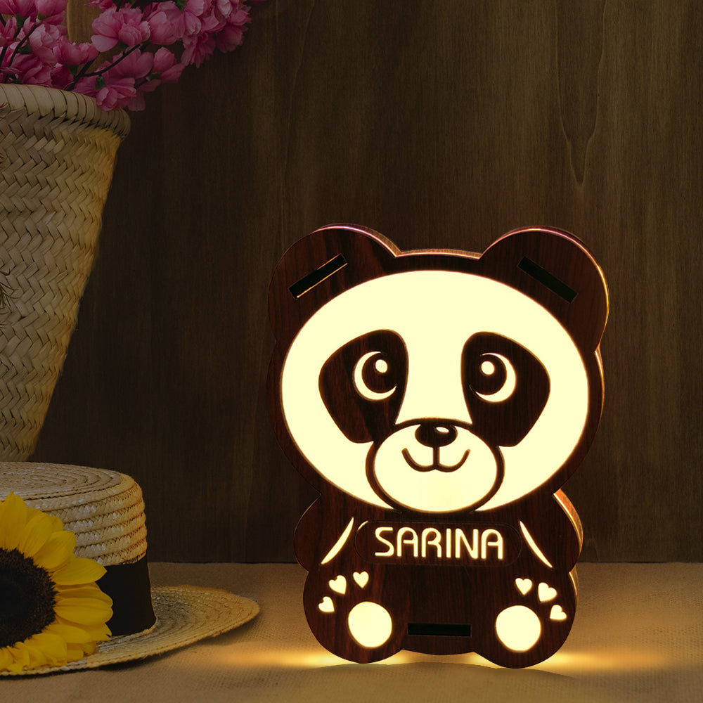 Valentine Panda Lamp with name