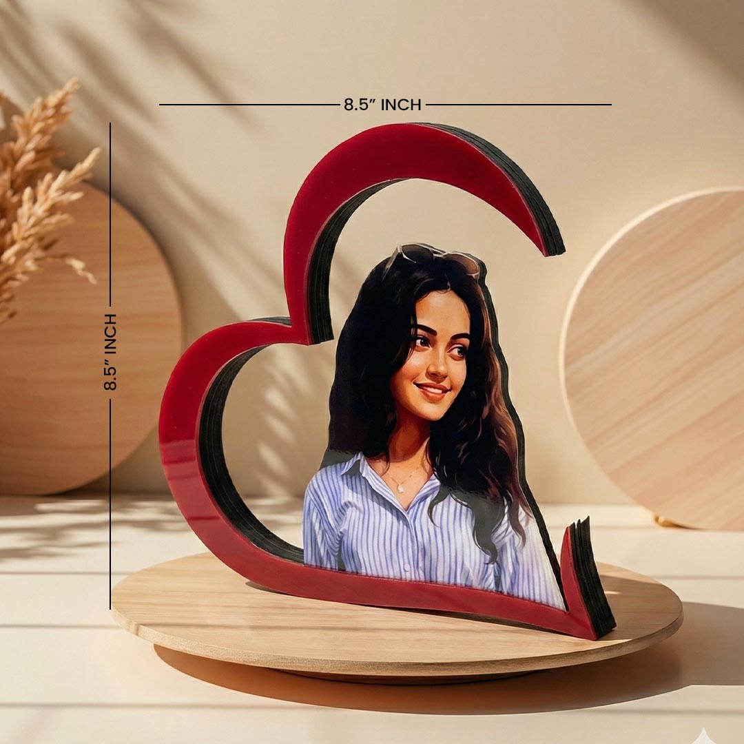 ❤️ Forever in My Heart – Personalized Acrylic Photo Frame (8.5×8.5 inch)