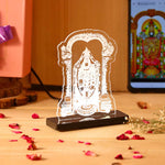 Tirupati Balaji LED Acrylic Lamp – Lord Venkateswara Divine Night Light for Home Temple, Spiritual Decor & Religious Gift | LoveCraftGifts™