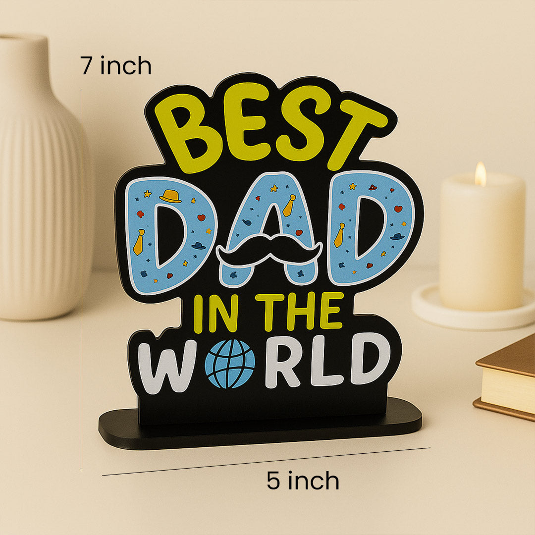 Best Dad in the World Wooden Table Stand – Father’s Day Gift | Love Craft Gifts