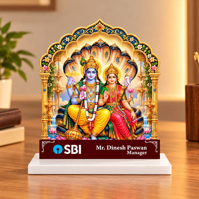 Vishnu Lakshmi Office Desk Nameplate | Manager, Employee & Executive Gift | Love Craft Gifts™