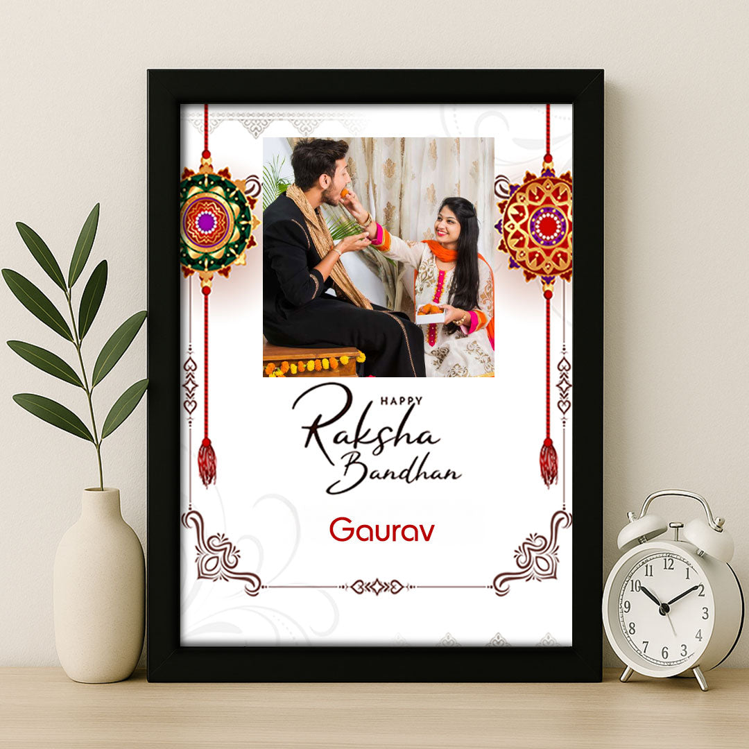 Custom Raksha Bandhan Frame with Name & Photo – Festive Gift for Brother |  Love Craft Gifts