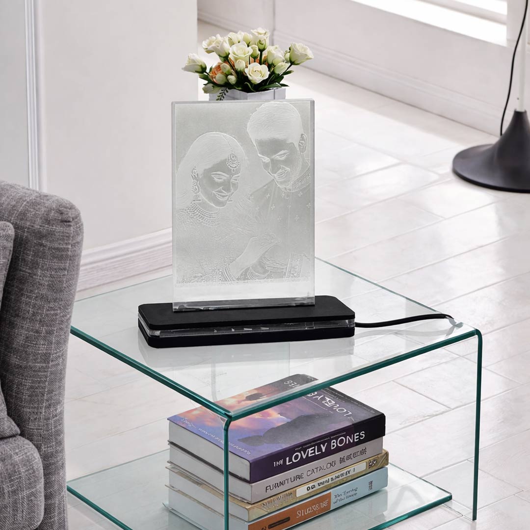 Personalized Acrylic Photo Lamp (4×6″) – Warm LED Memory Light | Love Craft Gifts