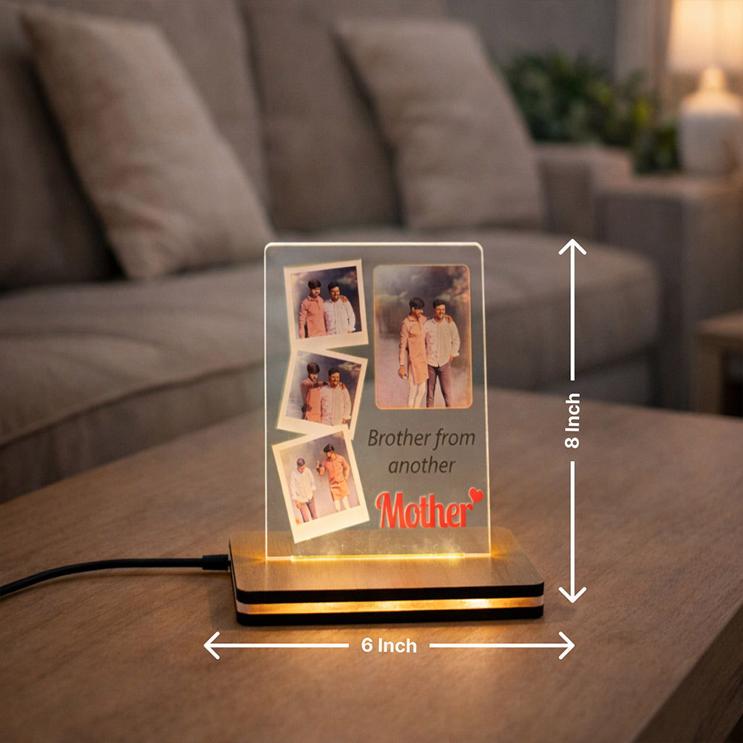 Personalized Brother Photo LED Lamp – Custom Acrylic Photo Night Light (8×6 Inch) | Love Craft Gifts