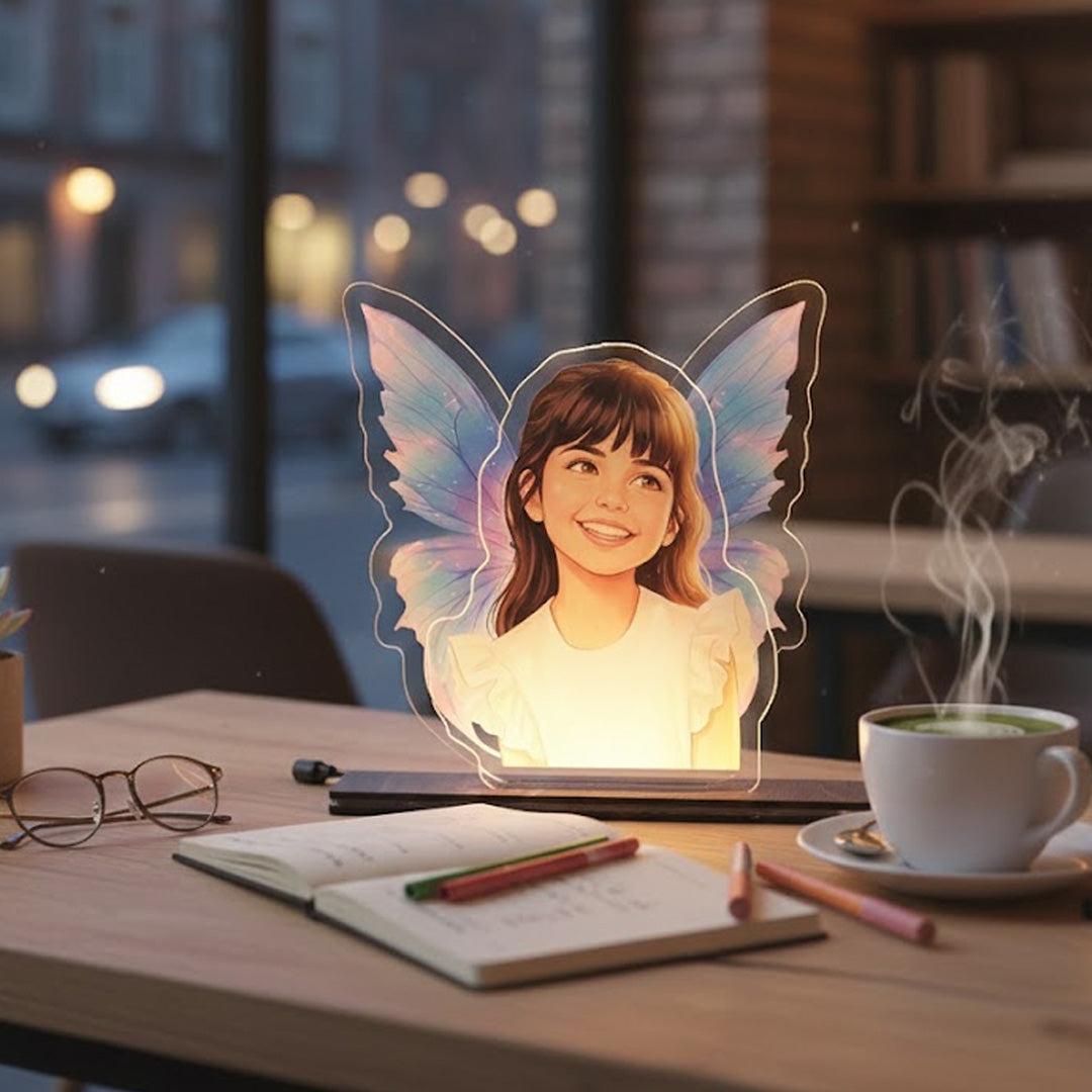 Fairy Glow – Personalized Kids Cartoon Acrylic LED Lamp | Love Craft Gifts