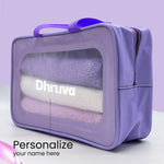 Personalized Purple Travel & Storage Bag with Transparent Window | Love Craft Gifts