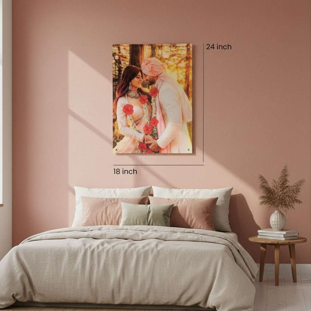 Personalized Wedding Photo Acrylic Wall Frame (18×24 & 24×36 Inch) | Love Craft Gifts