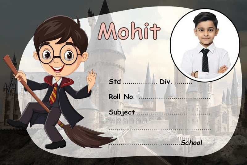 Personalized Harry Potter-Themed School Name Slips | 12x18" Sheet with 36 Labels