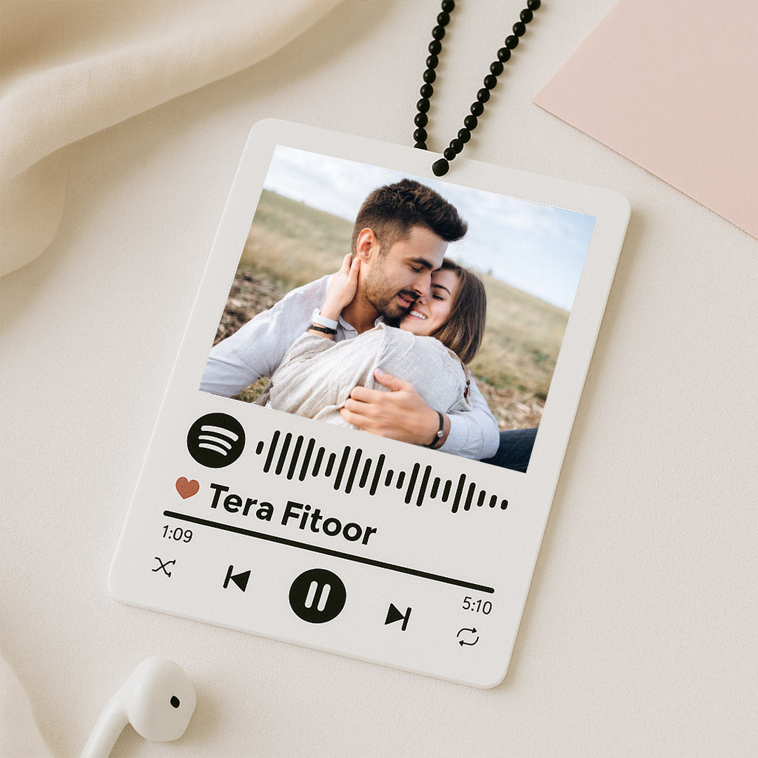 White Spotify Acrylic Car Hanger | Love Craft Gifts