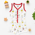 Soft Cotton Baby Night Suit Set (0–18 Months) – Red Color | Love Craft Gifts