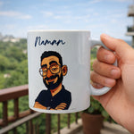 Personalized Cartoon Photo Mug – Custom Name & Face Illustration | Love Craft Gifts