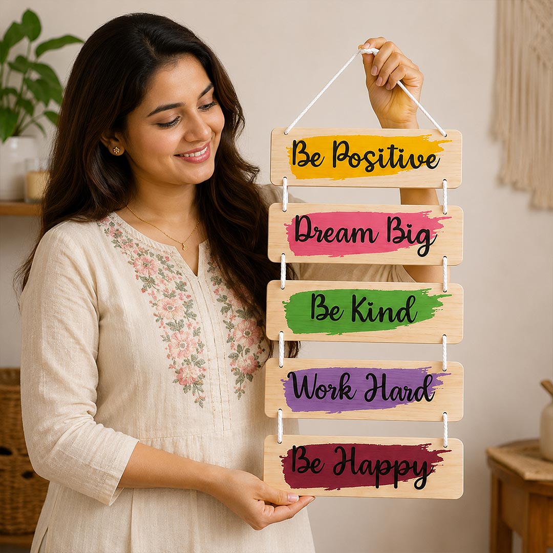 Wooden Inspirational Wall Hanging | Dream Big Work Hard Quote | Love Craft Gifts™