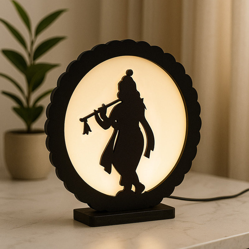 Krishna Silhouette LED Night Lamp – 8×8" | Love Craft Gifts