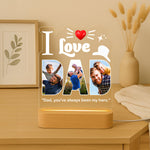 Custom LED Photo Lamp – I Love Dad Acrylic Night Light | Personalized Father’s Day Gift | Love Craft Gifts