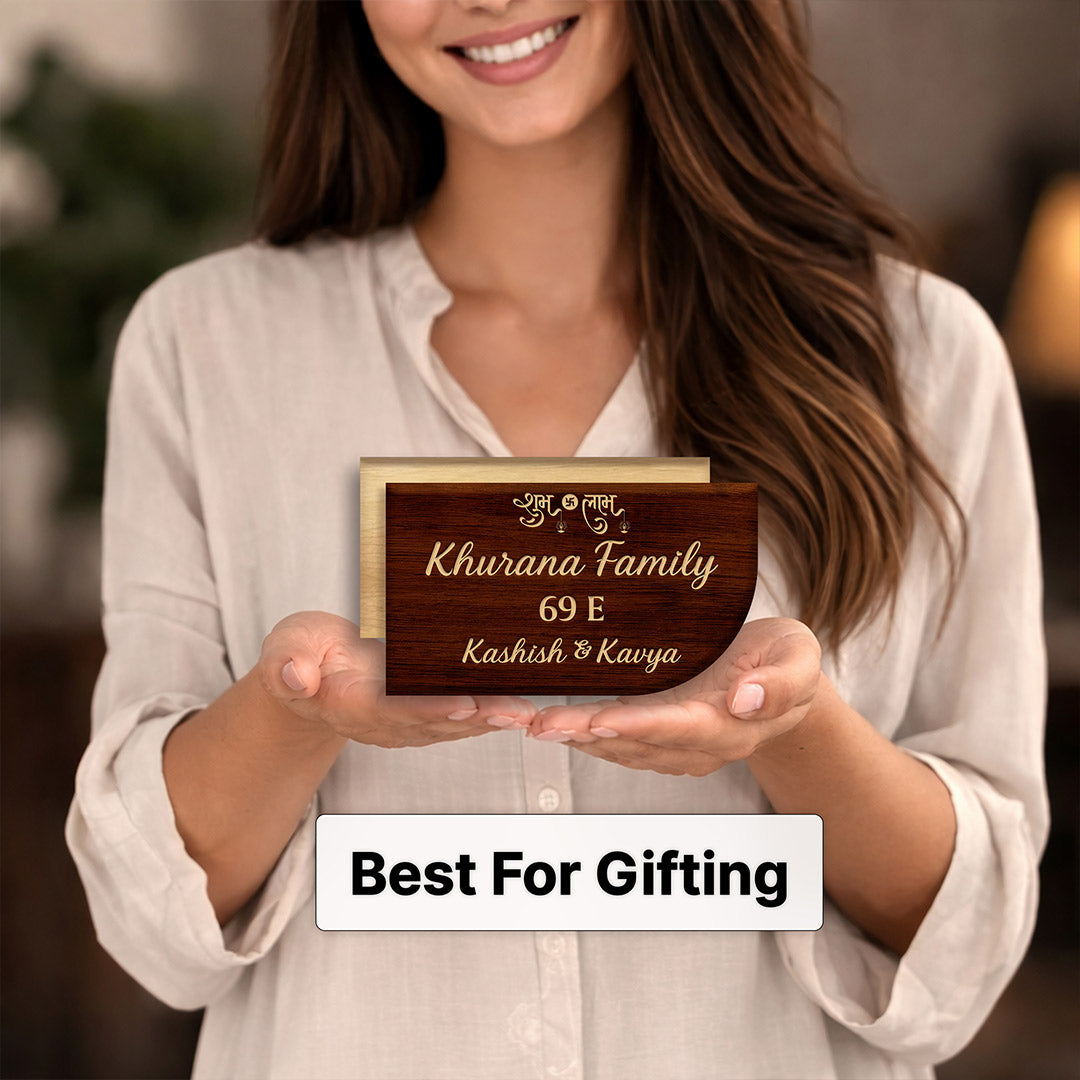 Product Title – Personalized Wooden Family Name Plate – Custom House Name Sign (10×6 Inch) | Love Craft Gifts