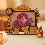 Personalized Wooden Baby Birth Stats Photo Frame | Love Craft Gifts