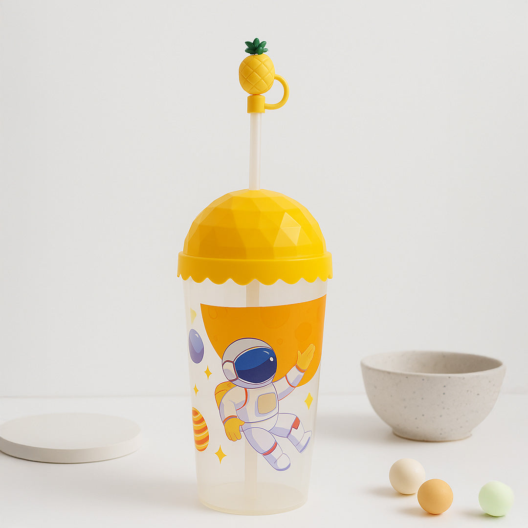Personalized Kids Space-Themed Sipper Cup – Cute Lid Topper, Straw, and Custom Name | Love Craft Gifts