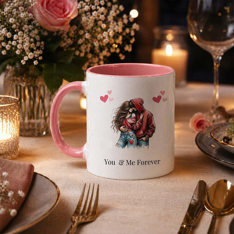 You & Me Forever Couple Ceramic Mug 250ml | Romantic Love Gift | Love Craft Gifts™