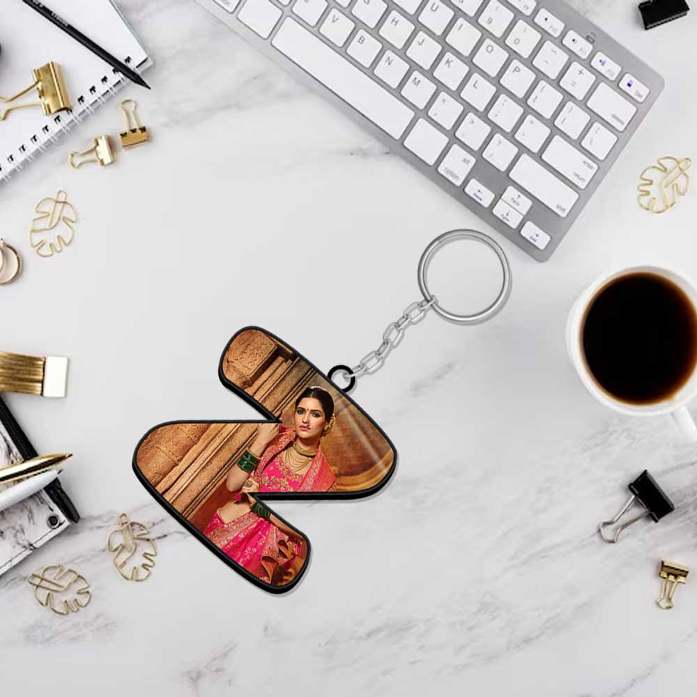 Alphabet Shape-Photo Printed Keychain | Love Craft Gifts - love craft gift