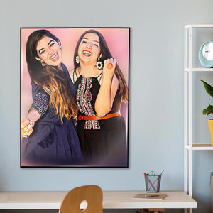 Digital Acrylic Oil Painting of two sisters 
