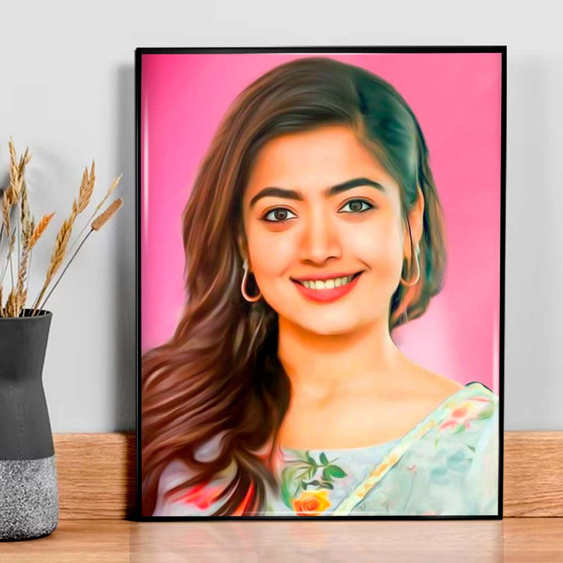 Digital Acrylic Oil Painting of Rashmika Mandanna