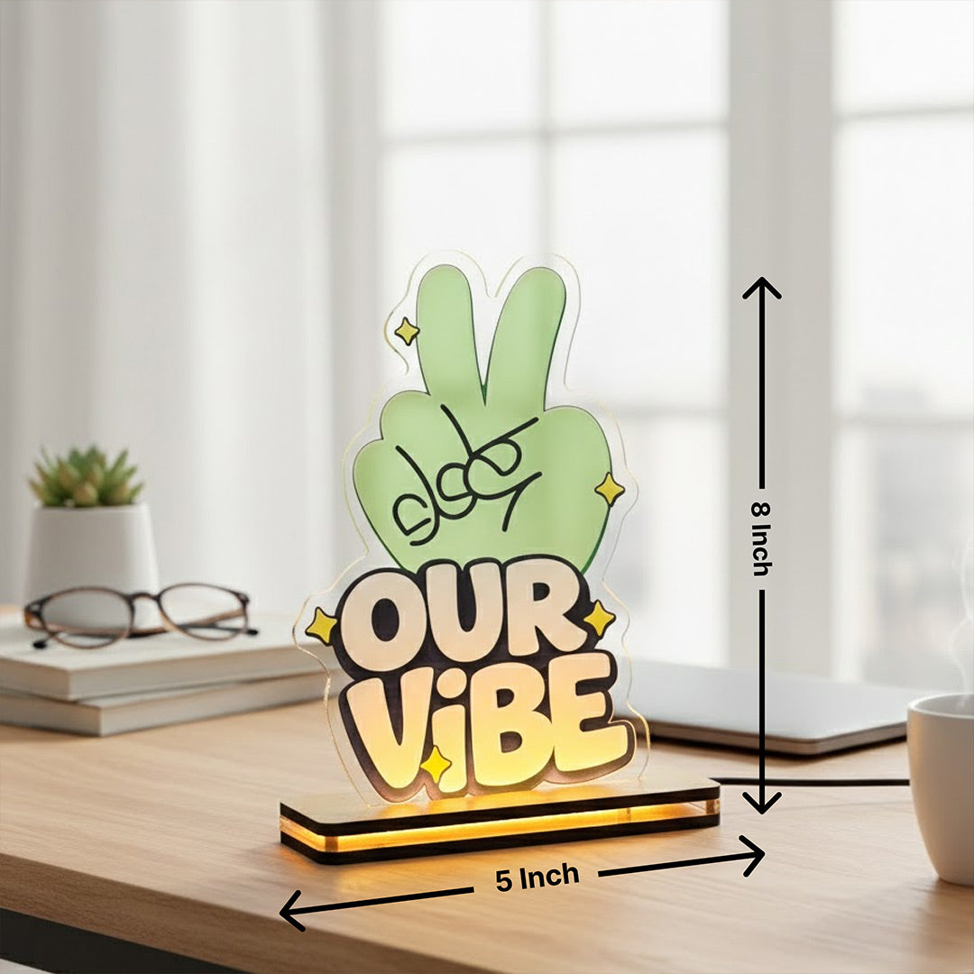 Our Vibe Acrylic LED Desk Lamp (5×8”) | Love Craft Gifts