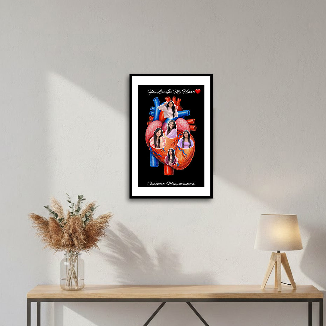 Personalized Heart Collage Acrylic Wall Frame (8×12”) | Love Craft Gifts